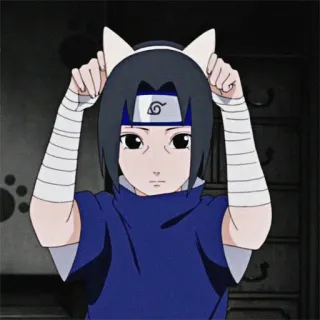 🔹 918ae216 Itachi Uchiha Naruto 애니메이션, 고양이 귀, 귀여운, 이타치, 나루토, 닌자 telegram sticker
