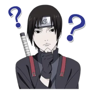 ❓ 01d517c6 Sai Naruto Sai, Naruto, Anime, Pertanyaan, Berpikir, Kartun telegram sticker