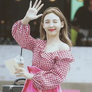 🖇 924d29fd mujer, kpop, asiática, linda, feliz, alegre whatsapp sticker