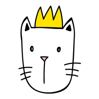😲 0350aa7a gato, coroa, animal, adesivo, desenho animado, fofo telegram sticker