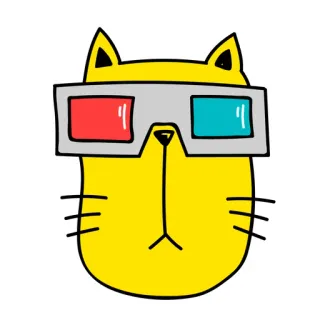 😠 23d41385 gato, óculos, desenho animado, animal, fofo, adesivo telegram sticker