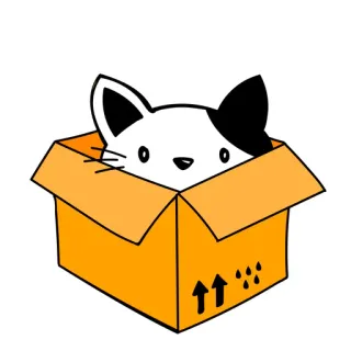 😢 8b7973a4 gato, caixa, animal, fofo, adesivo, desenho animado telegram sticker