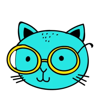 😶 f9283c63 gato, animal, animal de estimação, óculos, fofo, nerd, inteligente telegram sticker