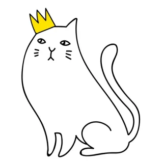 😧 fabef93a gato, coroa, animal, animal de estimação, fofo, desenho animado, adesivo telegram sticker