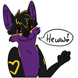 👋 614c371e Hewwo! Furry, Binatang, Anjing, Lucu, Sapaan telegram sticker