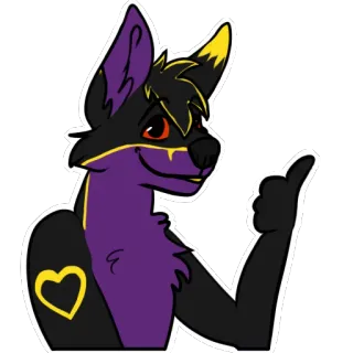 👍 b69ba99b Furry, Antropomorfik, Anjing, Jempol ke atas, Kartun, Binatang telegram sticker