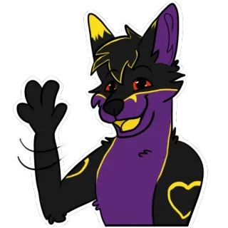 👋 ec5f55c9 Furry, Anthro, Anjing, Serigala, Karakter, Seni, Kartun telegram sticker