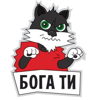 😡 b7fbe064 БОГАТИ zły, kot, tekst, kreskówka whatsapp sticker