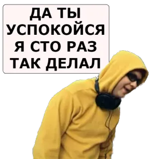 😎 4d9efad9 ДА ТЫ УСПОКОЙСЯ Я СТО РАЗ ТАК ДЕЛАЛ telegram sticker