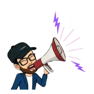 📣 012e6206 Megaphone, Spreken, Schreeuwen, Aankondiging, Cartoon, Bitmoji telegram sticker