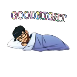 😴 10ae9f3c GOODNIGHT Goedenacht, Slapen, Cartoon, Bedtijd telegram sticker