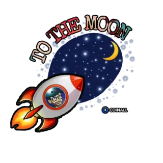 🚀 2cf4d996 TO THE MOON raket, maan, ruimte, crypto, sterren, astronaut telegram sticker