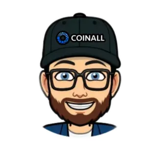 😄 51f9edcc COINALL Avatar, Cartoon, Man, Bril, Digitale kunst, Coinall telegram sticker