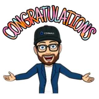 🤝 5bc9feae CONGRATULATIONS gefeliciteerd, feest, cartoon, persoon, bitmoji telegram sticker