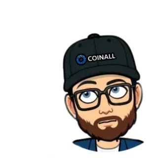 🙄 865b2821 COINALL Avatar, Man, Gezicht, Bril, Baard, Digitaal, Munt telegram sticker