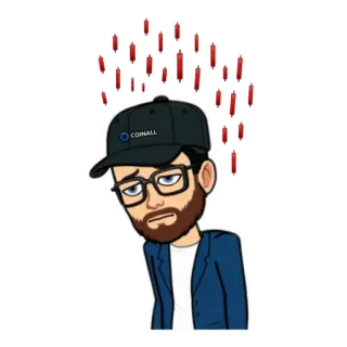 📉 9ef38f44 Avatar, Man, Bril, Financiën, Aandelenmarkt, Bitcoin, Crypto telegram sticker