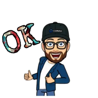 👍 f231e6fd OK duim omhoog, OK, Bitmoji, akkoord, goedkeuring, personage, cartoon telegram sticker