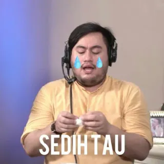 🤏 c80bcef3 SEDIH TAU плач, грустный, эмоция, горе, меланхолия, малайский telegram sticker