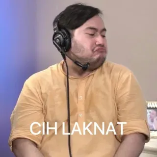 🤏 f16f9039 CIH LAKNAT Мем, Смешной, Выражение, Малайский, Лицо telegram sticker