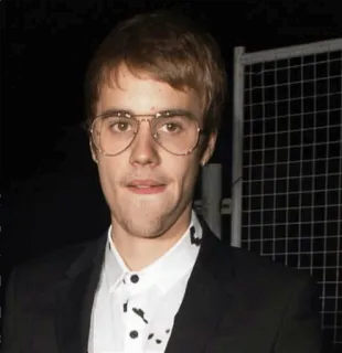 😐 6a58bd7d Justin Bieber celebrità, cantante, occhiali, ritratto telegram sticker