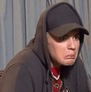 😐 fc3a01ae uomo, felpa con cappuccio, espressione, ritratto, persona, adulto telegram sticker