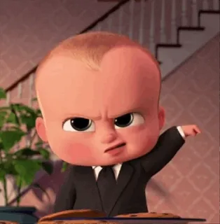 😡 40a64498 Boss Baby The Boss Baby Bebè, Capo, Cartone animato, Divertente, Personaggio, Film telegram sticker