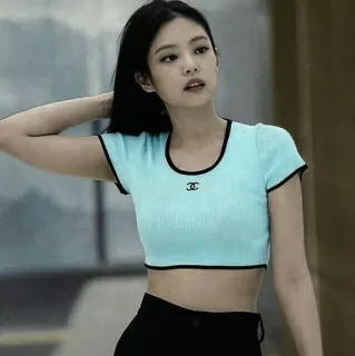 🇶🇦 5f13931c kobieta, top, odzież, czarne włosy, modelka, koreański telegram sticker