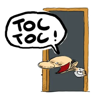 👋 1a7a3176 TOC TOC ! стук, тук-тук, французский, дверь, мультфильм, звуковой эффект telegram sticker