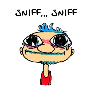🥺 4f2c20c2 SNIFF... SNIFF нюхать, мультфильм, плач, иллюстрация, грустный, эмоция, рисунок telegram sticker