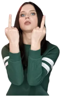 🖕 6cfb0a16 中指, 冒犯, 手势, 女人 telegram sticker