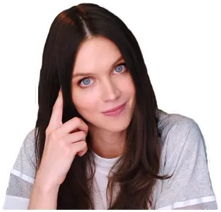 👆 c9ece1be 女人, 思考, 肖像, 人, 脸, 黑发 telegram sticker