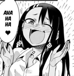 😆 26acc740 Nagatoro Don't Toy with Me, Miss Nagatoro AHA HA HA anime, manga, nagatoro, character, smile, cute telegram sticker