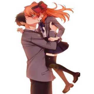 😘 05a7be2f Аниме, Романтика, Пара, Поцелуй, Любовь, Мультфильм, Манга, Милый whatsapp sticker