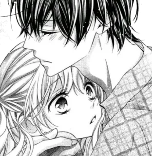 😍 834aec5c Аниме, Манга, Пара, Любовь, Романтика, Мультфильм, Объятие, Эмоциональный whatsapp sticker