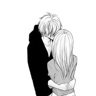 😍 f114ad66 Аниме, Пара, Объятия, Любовь, Манга, Романтика whatsapp sticker