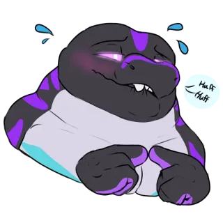😳 6f1bcc68 Huff Huff 거북이, 동물, 만화, 그림, 헐떡임, 땀, 털복숭이 telegram sticker