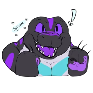 ❗ a4ab8e37 Squeee 악어, 파충류, 귀여운, 의인화, 만화, 동물, 치비 telegram sticker