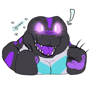 ❗ a73bca56 Squeee 만화, 귀여운, 동물, 보라색, 눈 telegram sticker