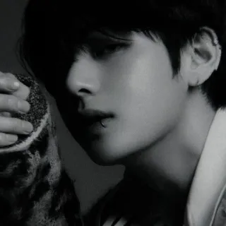 ❌ a22c3219 Portrait noir et blanc, Personne, Visage, K-pop telegram sticker