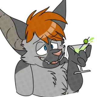 🍸 649413dc furry, kelelawar, koktail, kartun, hewan, antropomorfik telegram sticker