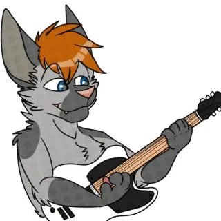 🎸 9402bc1f Furry, Binatang, Kartun, Gitar, Musik, Musisi, Karakter telegram sticker