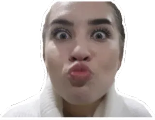 😘 cb15983b 女性, ポートレイト, 顔, 表情, キス, 人 telegram sticker