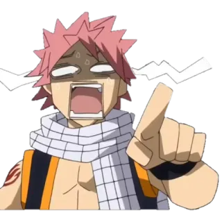 😱 bf100851 Natsu Dragneel Fairy Tail Anime, Fairy Tail, Natsu, Stiker, Bersemangat, Terkejut whatsapp sticker