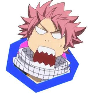 😡 690ae8f0 Natsu Dragneel Fairy Tail 动漫, 妖精的尾巴, 纳兹·多拉格尼尔, 卡通, 搞笑, 贴纸 telegram sticker