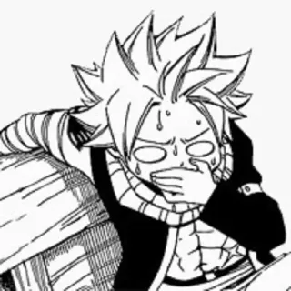 🤢 90125ba2 Natsu Dragneel Fairy Tail Anime, Manga, Natsu, Fairy Tail, Ekspresja, Pot, Szok, Postać anime whatsapp sticker