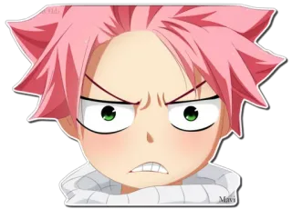 😤 2f5619ee anime, angry, sticker, pink hair, cartoon, manga whatsapp sticker