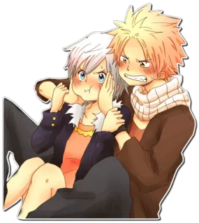 ❤ 47d6698c anime, cartoon, cute, couple, affectionate, embarrassed, romance whatsapp sticker