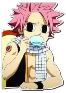 😑 b352bec9 Natsu Dragneel Fairy Tail anime, manga, fairy tail, natsu dragneel, cute, tea whatsapp sticker