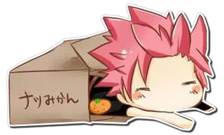 😣 ea6ed787 ナツみかん anime, manga, cartoon, cute, orange, kawaii whatsapp sticker