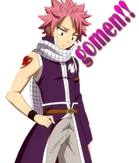 😔 c8863886 Natsu Dragneel Fairy Tail gomen! Anime, Fairy Tail, Natsu, Manga, Gomen, Excuse telegram sticker